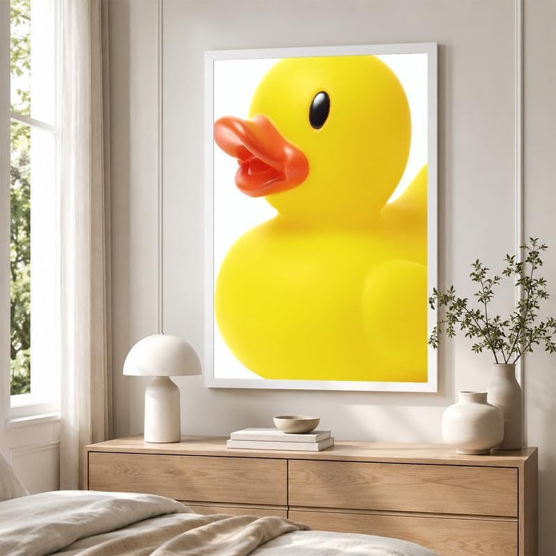 InkFlow Posters Yellow Rubber Duck Canvas Poster - Image 3
