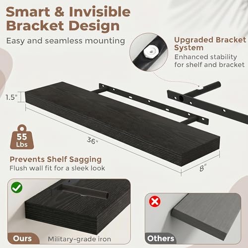 36 Inch Floating Shelves for Wall - Image 3
