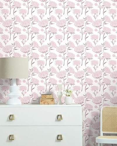 Hopepak Peel and Stick Wallpaper Floral Contact Paper Pink Wall Paper Modern - Image 5