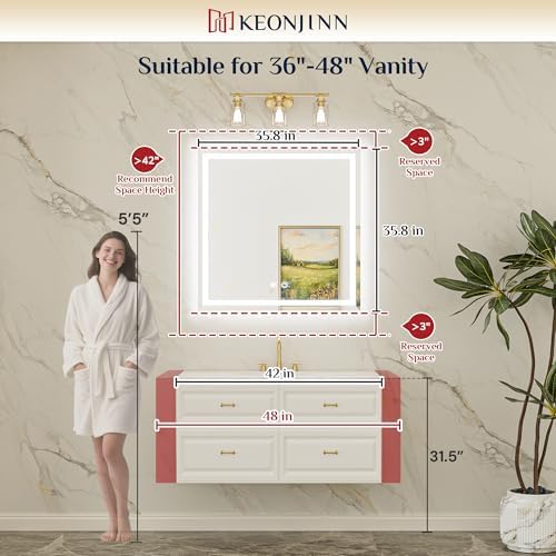 Keonjinn Beveled Lighted Mirror - Image 3