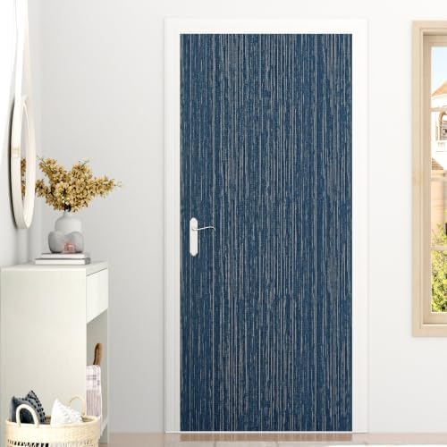 Wallercity Blue/WhiteGrasscloth Textured Wallpaper - Image 7