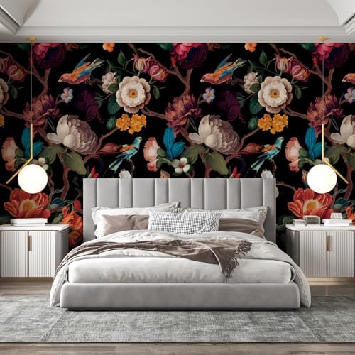 Zeeko Vintage Black Floral Peel and Stick Wallpaper Mural - Image 3