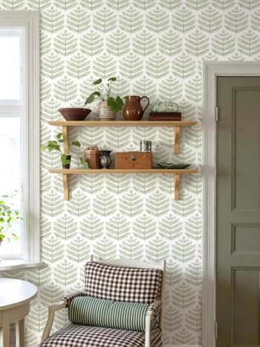 Orainege Peel and Stick Wallpaper Green Leaf Wallpaper Boho - Image 6