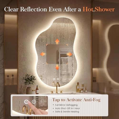 36''x24'' Backlit Mirror Bathroom Wall Cloud, LED Bathroom Mirror Frameless - Image 5