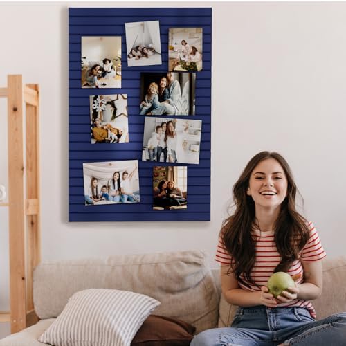 MaxGear Bulletin Board 36" x 24", Dark Blue Felt Wall Tiles Room Decor - Image 4