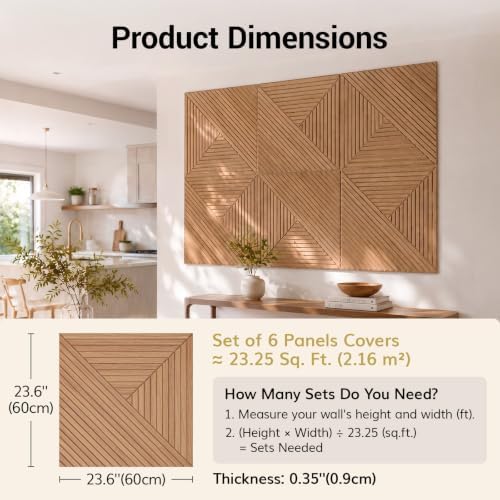 TONOR 6 Pack Acoustic Panels Peel and Stick, 23.6''x23.6''-23.25 sq.ft. - Image 2