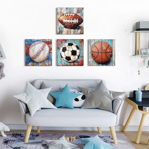 Sports Wall Decor Kids Playroom Art Soccer Basketball Football Baseball Pictures - Image 4