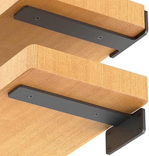 Starunder 4 Inch Floating Shelf Brackets, 4 Pack L‑Shape Shelf Supports by STARUNDER