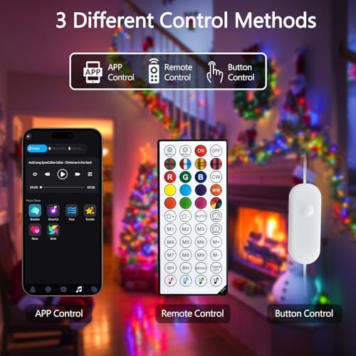 JMEXSUSS Connectable 33ft 100 LED Color Changing String Lights - Image 7