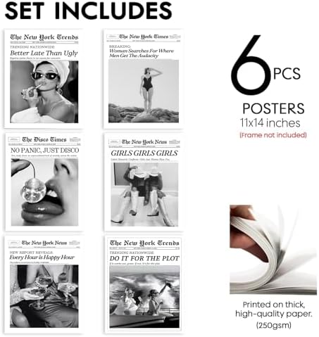 TWNSLLA Trendy Newspaper Wall Art Woman Searches - Image 4