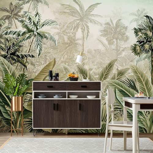 A self-Adhesive Mural of Tropical Rainforest Style Plants, Tropical Trees - Image 4
