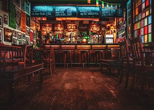 BELECO 15x10ft Fabric European Bar Interior Photography Backdrop Irish Pub Cafe by BELECO