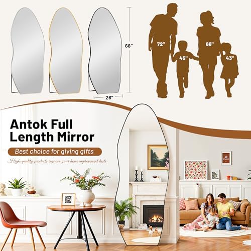 Antok Irregular Full Length Mirror, Standing Hanging Leaning Irregular Mirrors - Image 4