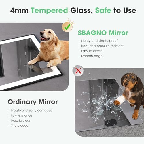 S·BAGNO 40" x 28" LED Bathroom Mirror - Image 6
