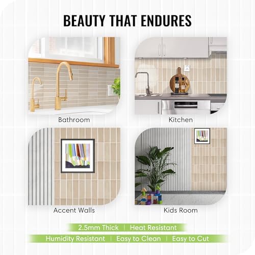 Select 5 Pack Peel and Stick Backsplash Square Tiles, 12x12 in - Image 3