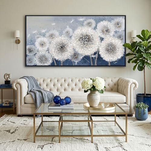 Pogusmavi Dandelion Wall Art Modern Wall Decor Botanical Framed Artwork by Pogusmavi