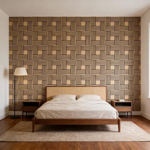 WoveN SounD Acoustic Wall Panels, Natural Oak, 16 Pack, 12x12 in - Image 7