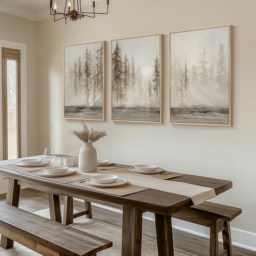 Large Framed Neutral Abstract Landscape Wall Art - Image 2