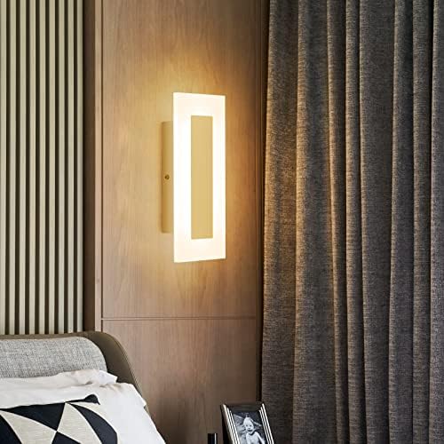 LMQNINE Modern LED Acrylic Gold Wall Sconce Warm White Light 3000K - Image 3