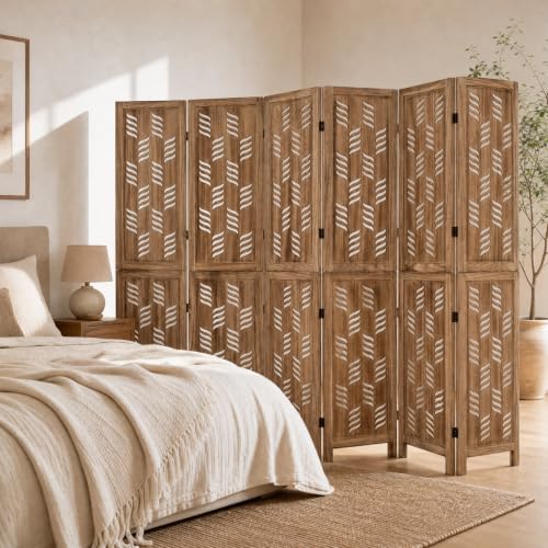 GIANTEX 6 Panel Folding Room Divider, Wood Privacy Screen - Image 3