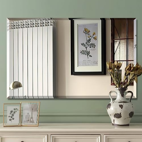 Mirrorons Beveled Mirror 48x30 Frameless Bathroom Wall Mirror Shatterproof - Image 6