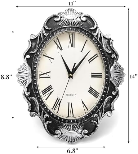ZAVOOS 14 Inch Retro Wall Clock, Battery Operated Quartz Movement - Image 2