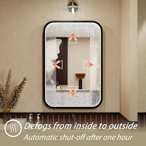 16"x24" Black LED Bathroom Mirror - Image 3