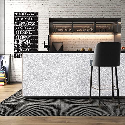 Stickyart Self Adhesive Silver Glitter Contact Paper Peel and Stick Textured - Image 5