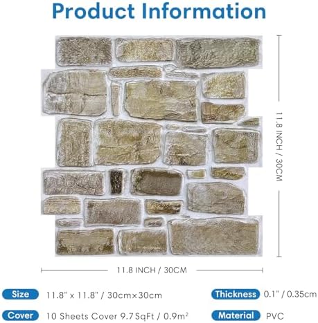 COMSTICKC 3D Faux Stone Wall Panels Peel and Stick - Image 5
