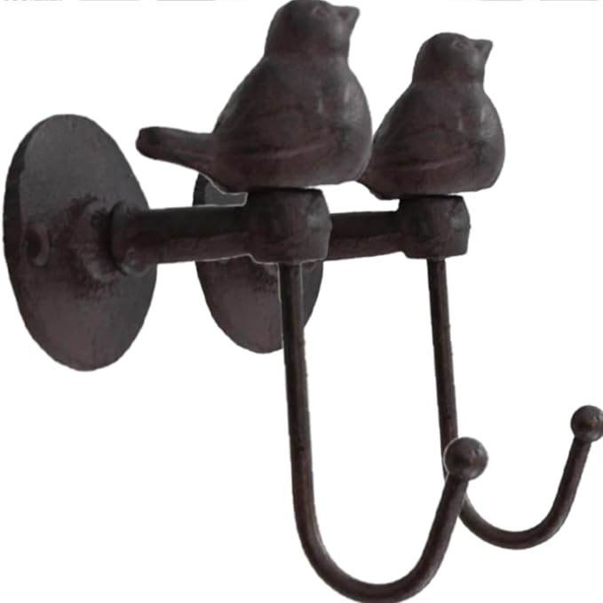 2PCS Cast Iron Hooks 520013 Songbird Wall Hook by Neletao