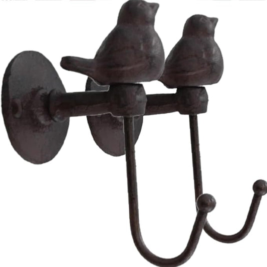 2PCS Cast Iron Hooks 520013 Songbird Wall Hook by Neletao