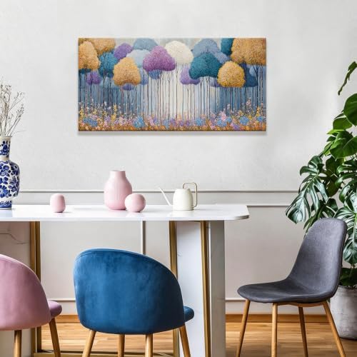 I@U Modern Colorful Tree Landscape Canvas Wall Art Decor - Image 5