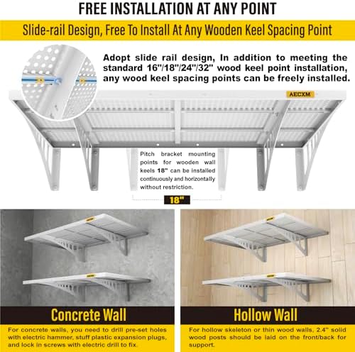 Aecxm 2-Pack 2x3ft Adjustable Garage Wall Shelving 560lbs Load Capacity Heavy - Image 6