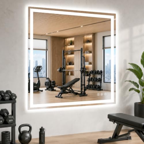 47"x47" LED Bathroom Mirror by MYSUNORIA