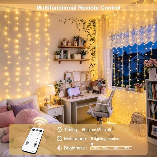 JMEXSUSS 600 LED Curtain Lights, String Lights - Image 2