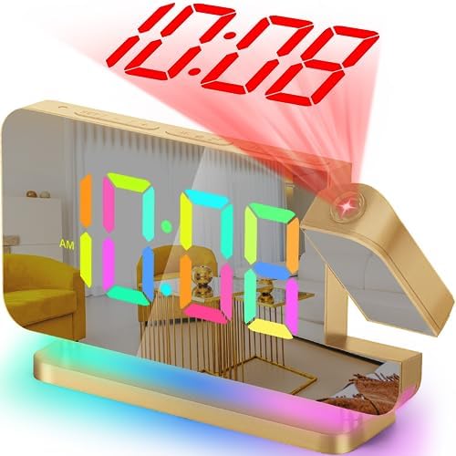 SZELAM Projection Alarm Clock, 7.4 in Digital Mirror Clocks, by SZELAM