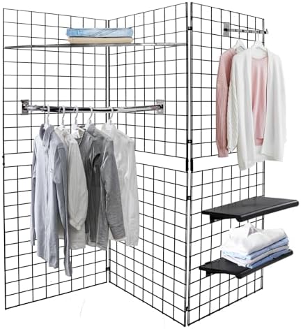 Heavy Duty Portable Gridwall Display Panels – 3 × 2' × 6' Black Metal Wall & by 7RiversART