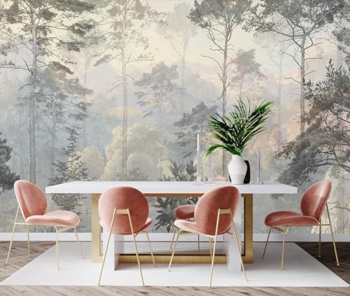 Toolhom Hazy Forest Wall Mural, Abstract Nature Landscape Wallpaper - Image 3