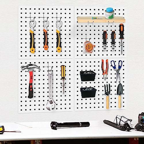 4PCS Metal Pegboard Wall Organizer White Peg Board Kit - Image 3