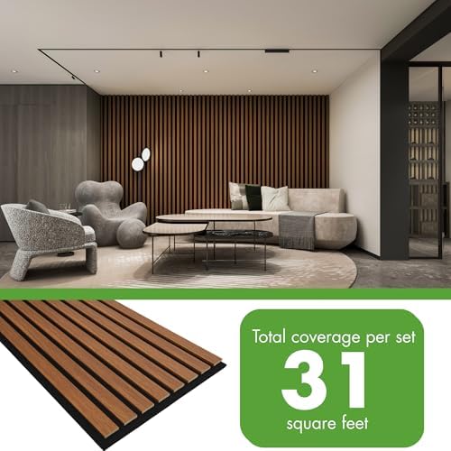 Art3d 12" x 93" Acoustic Wood Slat Wall Panel, 31 sq.ft - Image 4