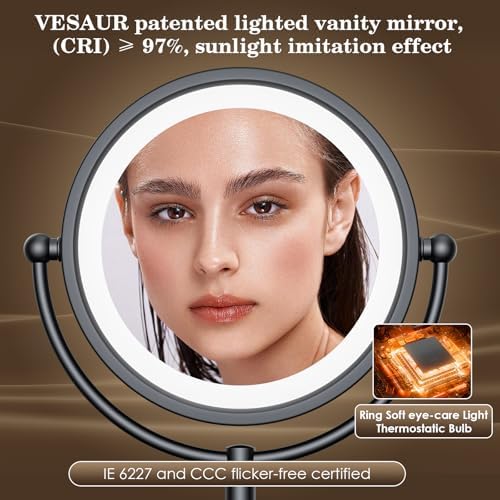 Professional 8.5" Large Lighted Makeup Mirror - Image 3