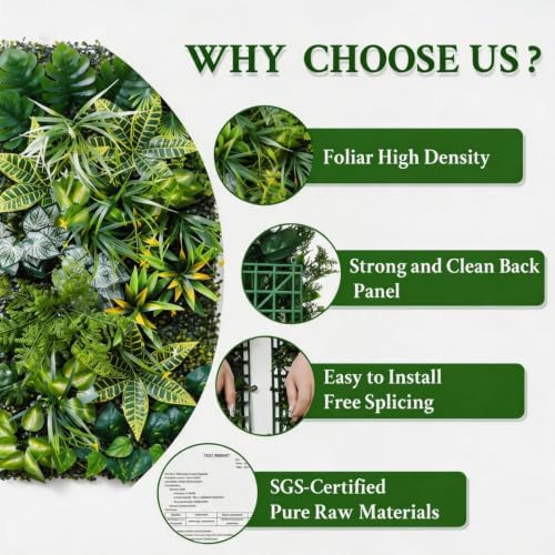 Artificial Greenery Wall Panels, 4 Pack, 20 x 40 in, Faux Grass Wall - Image 5