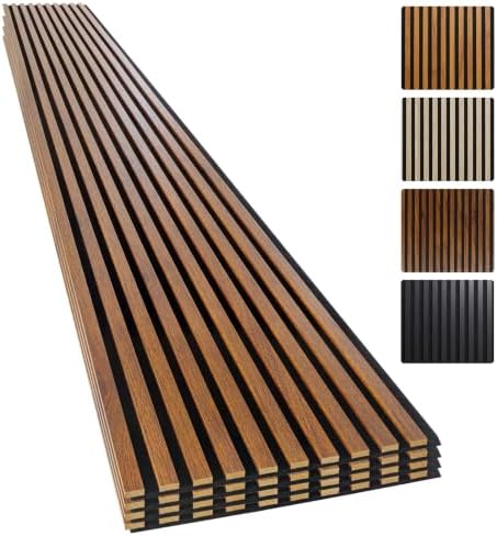 Yuzzy Wood Slat Wall Panel 4 Pack, Soundproof Wall Panels by Yuzzy