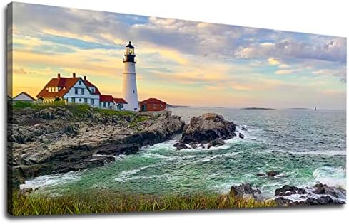 tigeridge Sunset Lighthouse Canvas Wall Art by TigeridgeArt