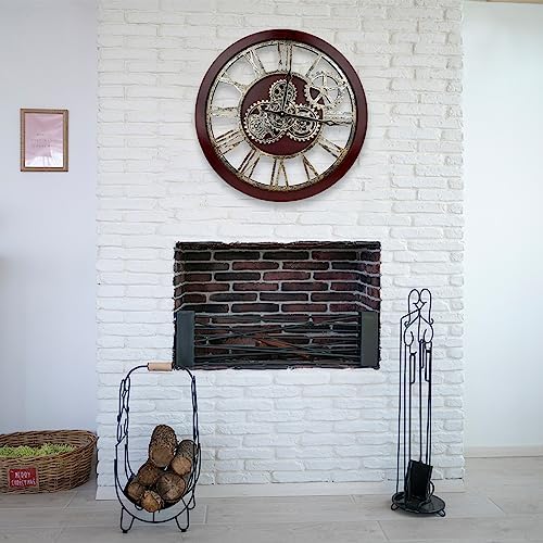 The B-Style Large Wall Clock 24 inch Moving Gear Wall Clock Oversized Vintage - Image 6