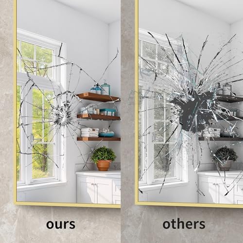 YIROMAN Bathroom Mirror 30"x36", Brushed Gold Bathroom Mirror - Image 6