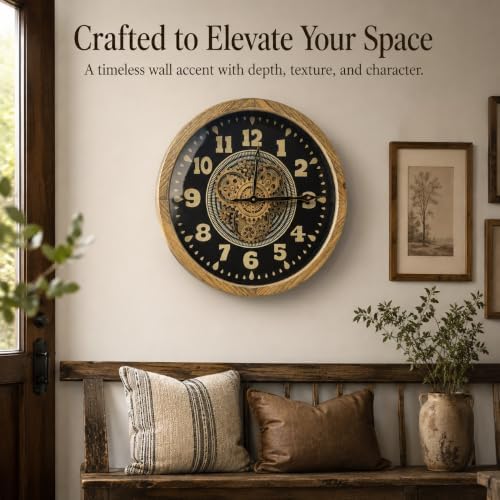 20" Real Moving Gears Wall Clock - Image 5
