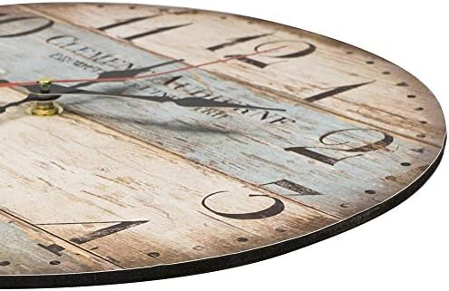 12 Inch Silent Vintage Wooden Round Wall Clock Arabic Numerals Vintage Rustic - Image 4