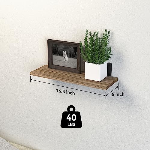 DOLLFIO Floating Wall Shelves, Decor & Storage, Rustic Brown - Image 3