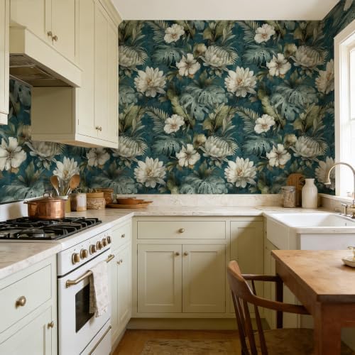 Tropical Floral Peel and Stick Wallpaper Self Adhesive 17.72" x 236.21'' Peony - Image 6